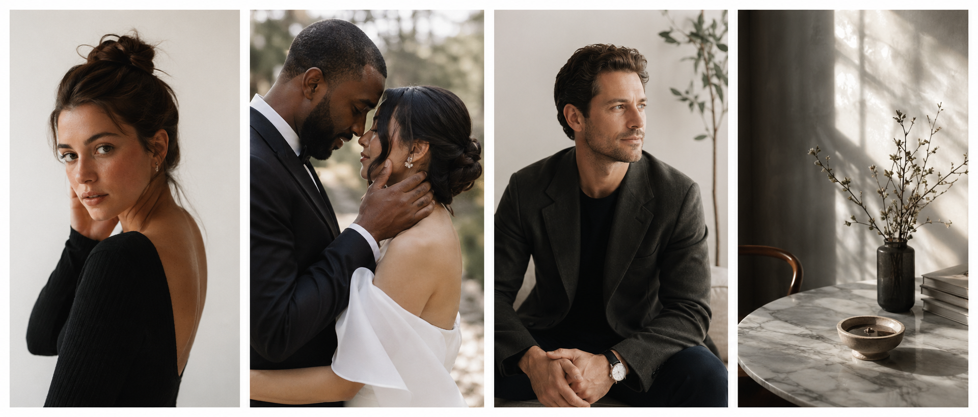 Kolaż czterech przykładowych realizacji fotograficznych